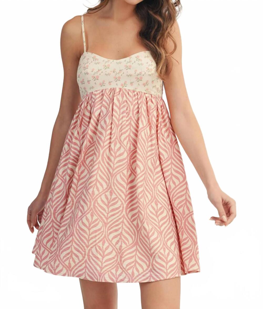 NEW LOVLOV garden whispers mixed print daydream dress in pink